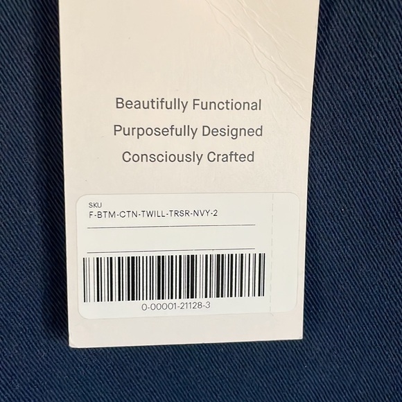 Everlane Twill Navy Trouser Wide Leg Pants - Picture 3 of 9